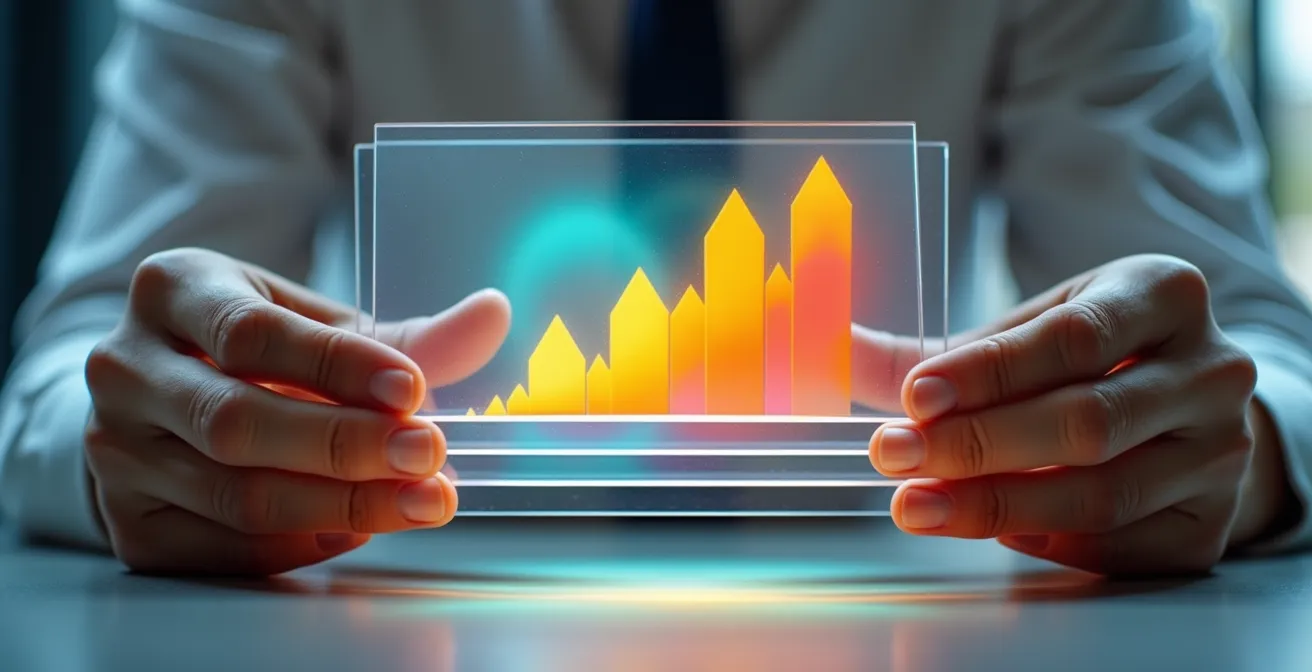 Data analyst reviewing demographic heat maps and migration flow patterns for business forecasting