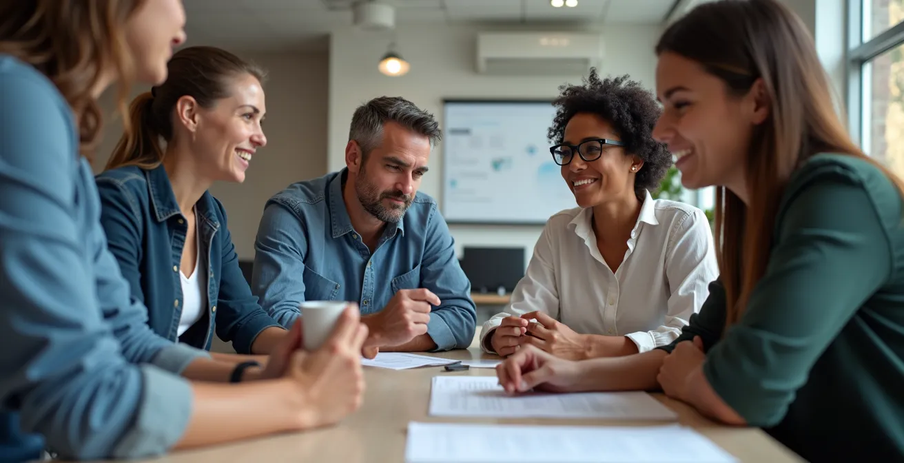 Professional training environment showing employees engaged in hands-on learning activities