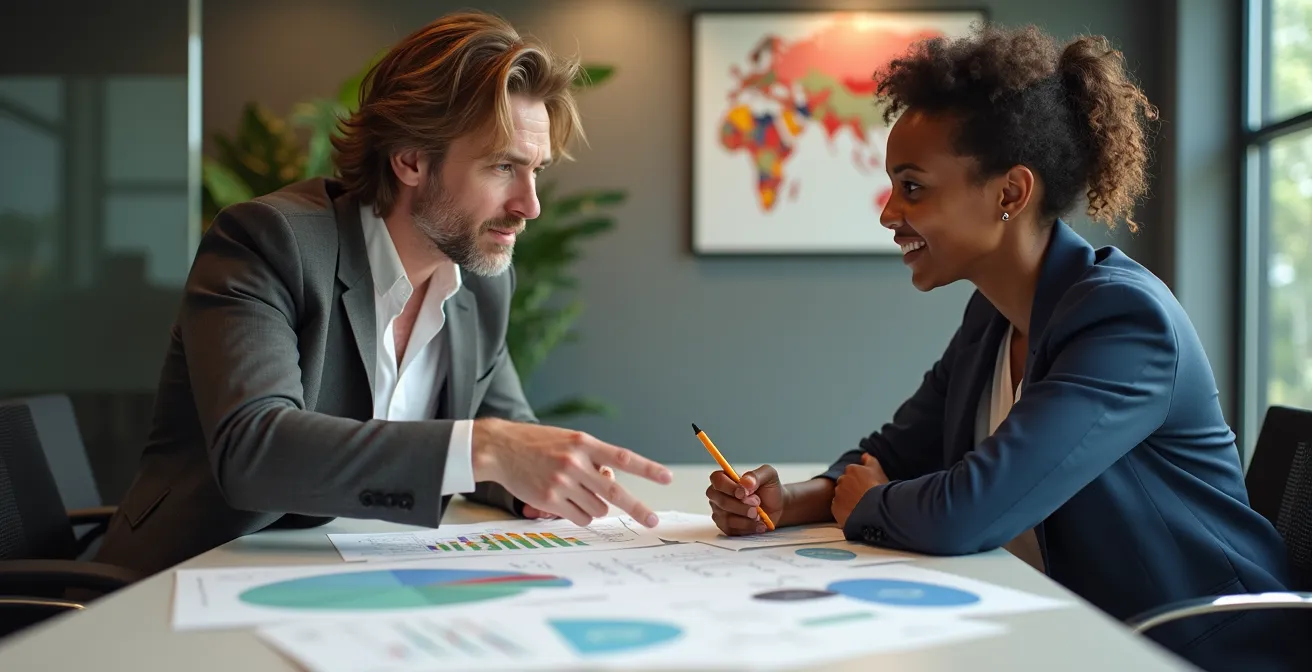 Franchisee and business coach in strategic planning session