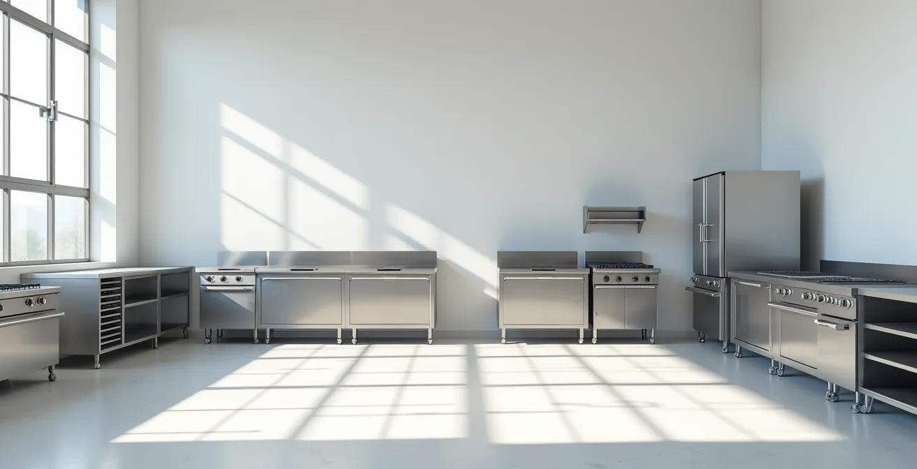Commercial kitchen equipment meeting franchise standards with focus on brand consistency
