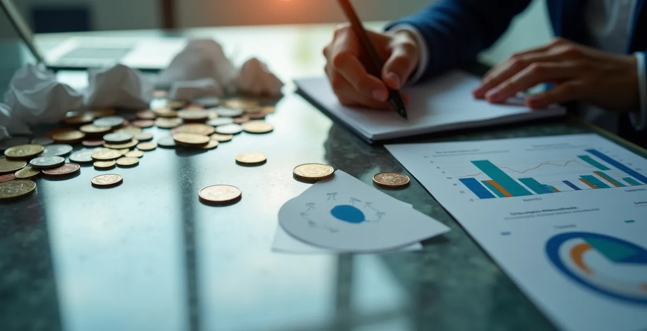 Marketing professional analyzing detailed campaign metrics on computer screen