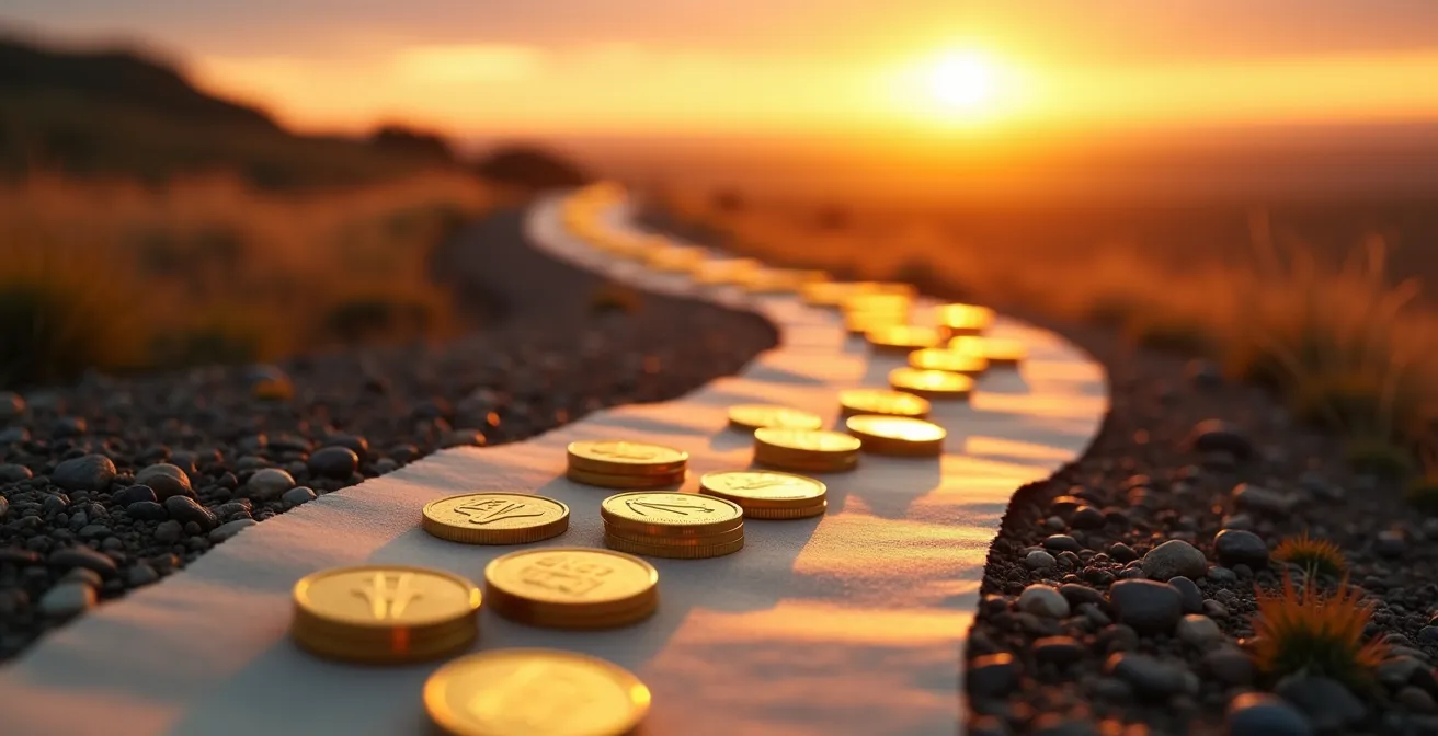 Visual timeline showing a franchisee's wealth building milestones from startup to a secure retirement.