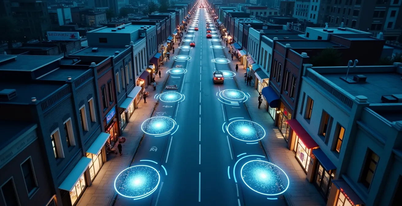 Digital geofencing visualization around competitor locations