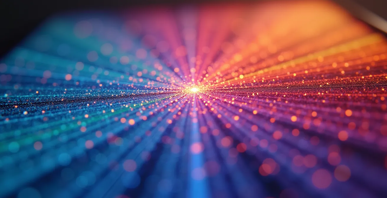 Aerial view of city with colorful heat map overlay showing drive-time zones