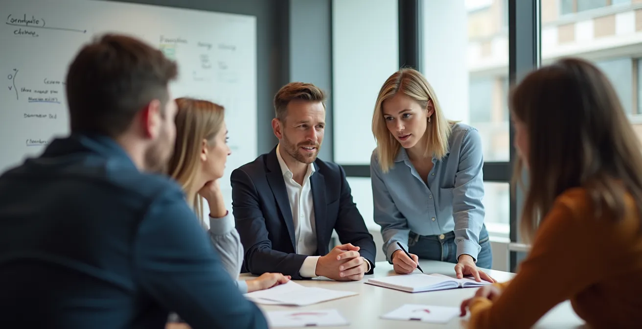 Professional trainers engaged in hands-on certification session