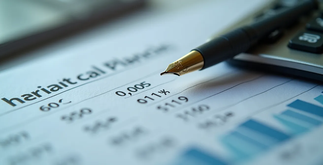Close-up detail of financial planning documents and retirement investment materials