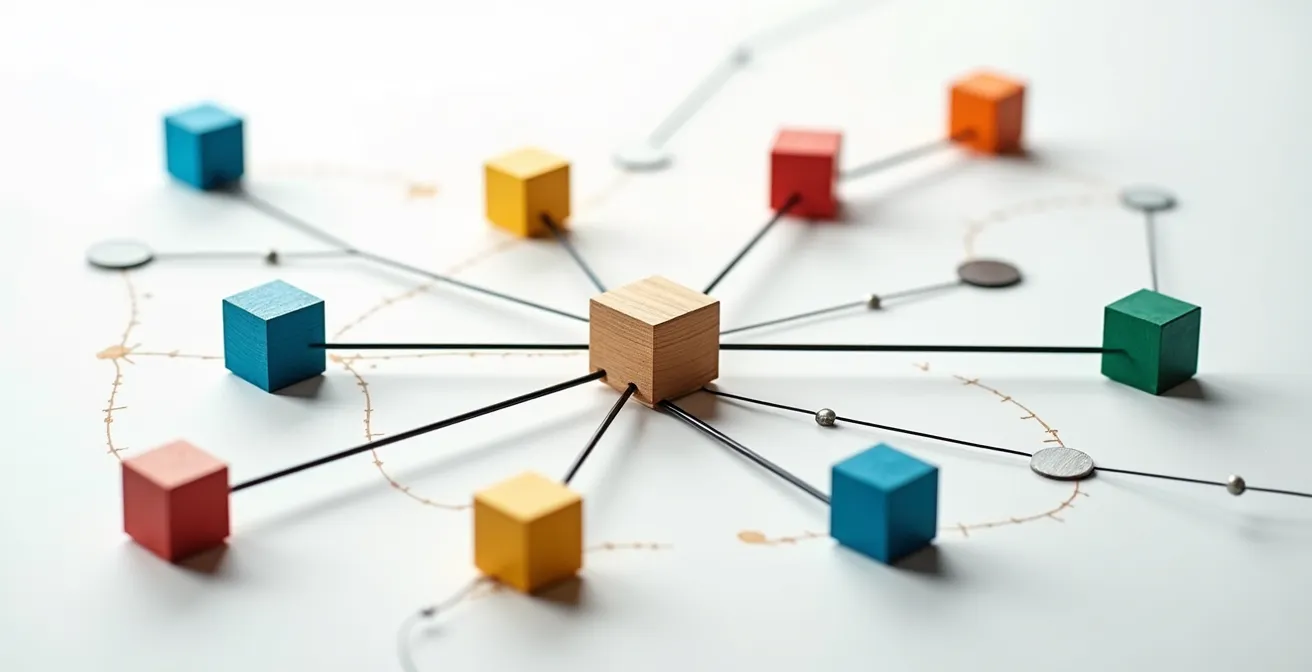 Strategic supply chain management system showing interconnected franchise networks