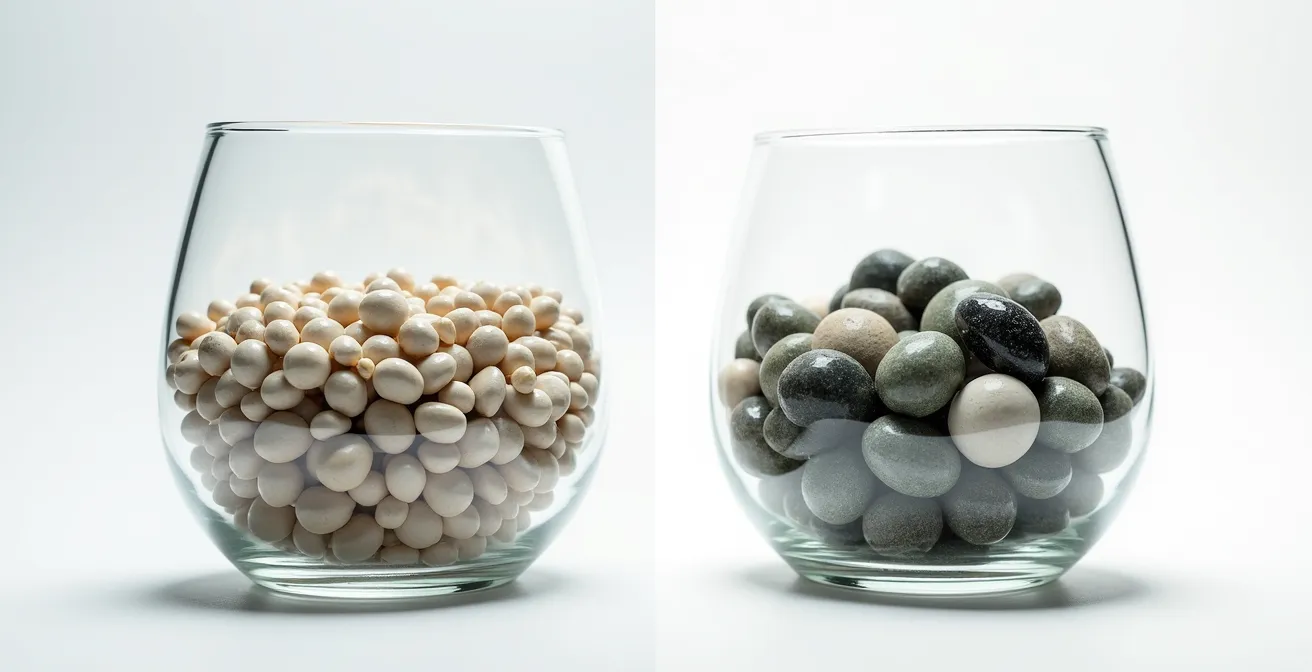 Visual metaphor showing population density versus actual spending capacity in urban environments